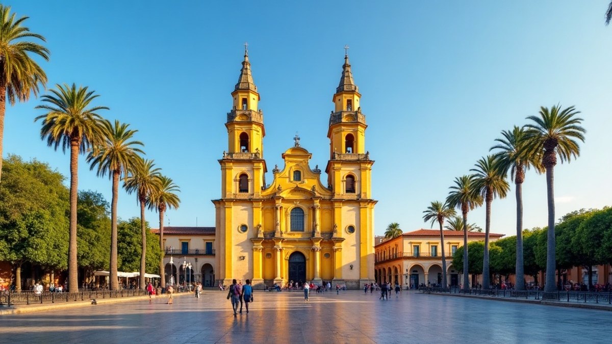 Driving to Guadalajara: Mexico's Second City and the Heart of Jalisco 1 Grand historic plaza with a baroque cathedral and twin spires in Guadalajara, Jalisco