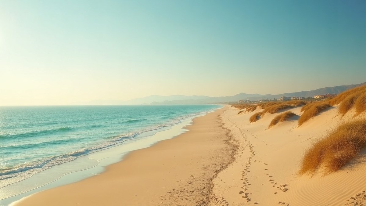 Driving to Rocky Point (Puerto Penasco) From Arizona: The Complete Road Guide 1 Calm sandy beach on the Sea of Cortez at golden hour near Puerto Penasco