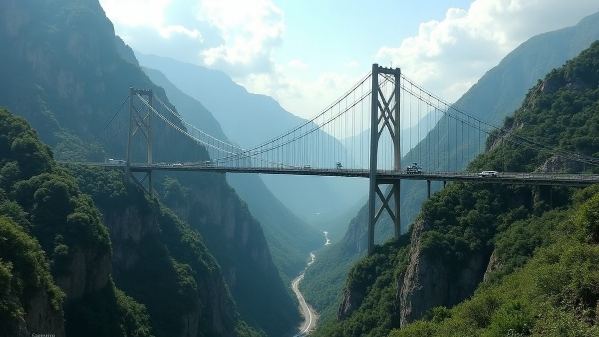 The Durango-Mazatlan Highway: Driving the Espinazo del Diablo 1 Spectacular cable-stayed highway bridge spanning a deep green canyon between mountain ridges