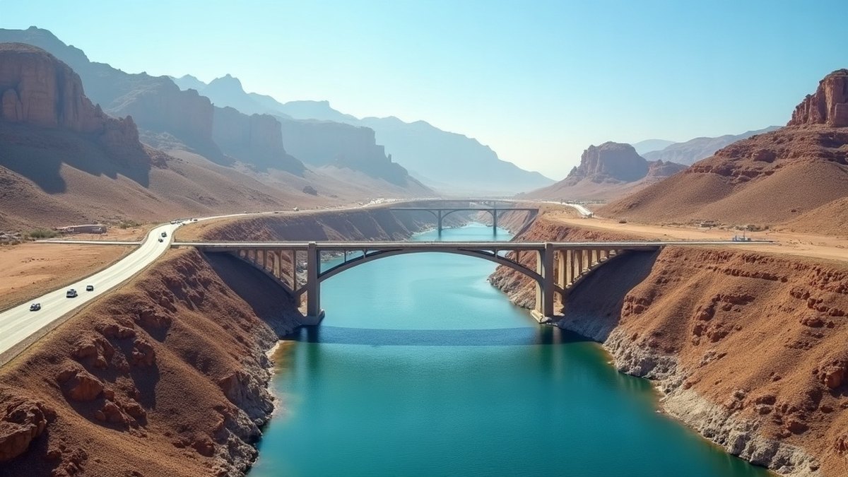 El Paso to Juarez Border Crossing: Texas's Western Gateway 1 Wide international bridge between two desert cities with mountains behind at El Paso and Juarez