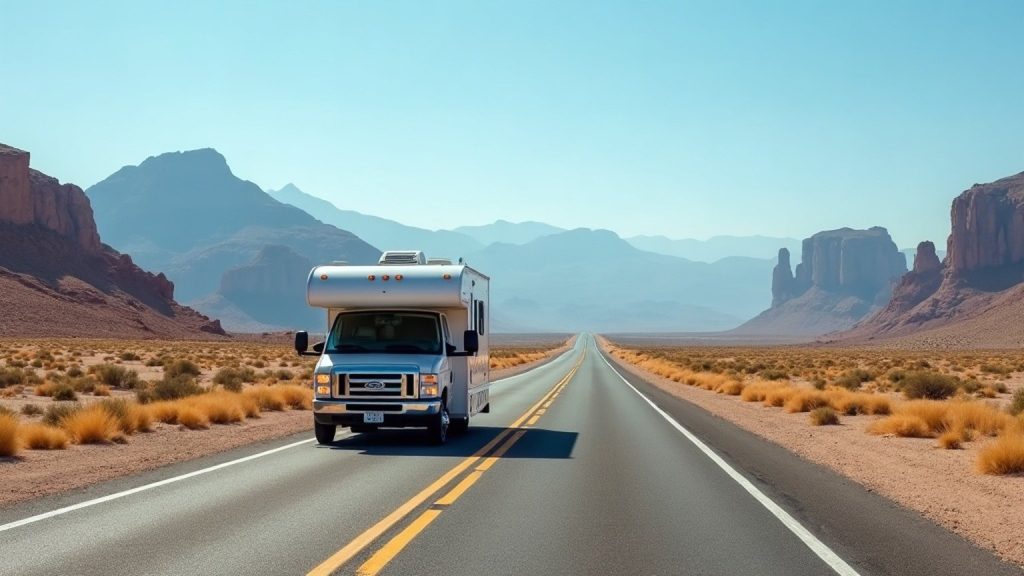 RV on a Baja desert highway