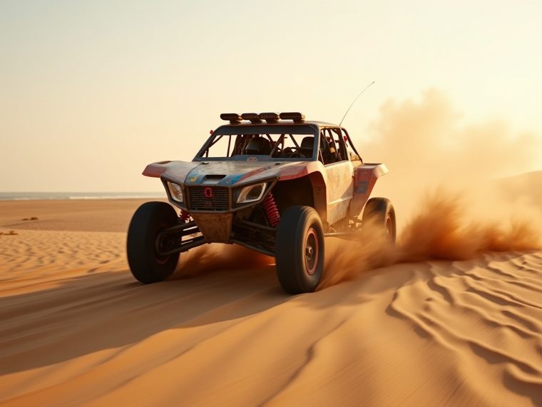 Off-road racing buggy on Baja California dunes