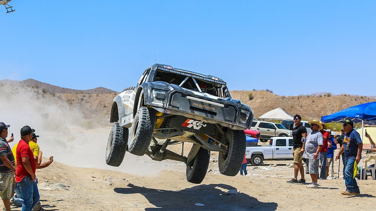 A trophy truck on a Baja California off-road race course